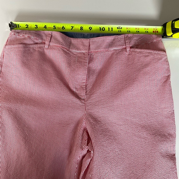 Talbots Red and White Striped Seersucker Crop Pants Size 10 - Woman - Picture 7 of 8